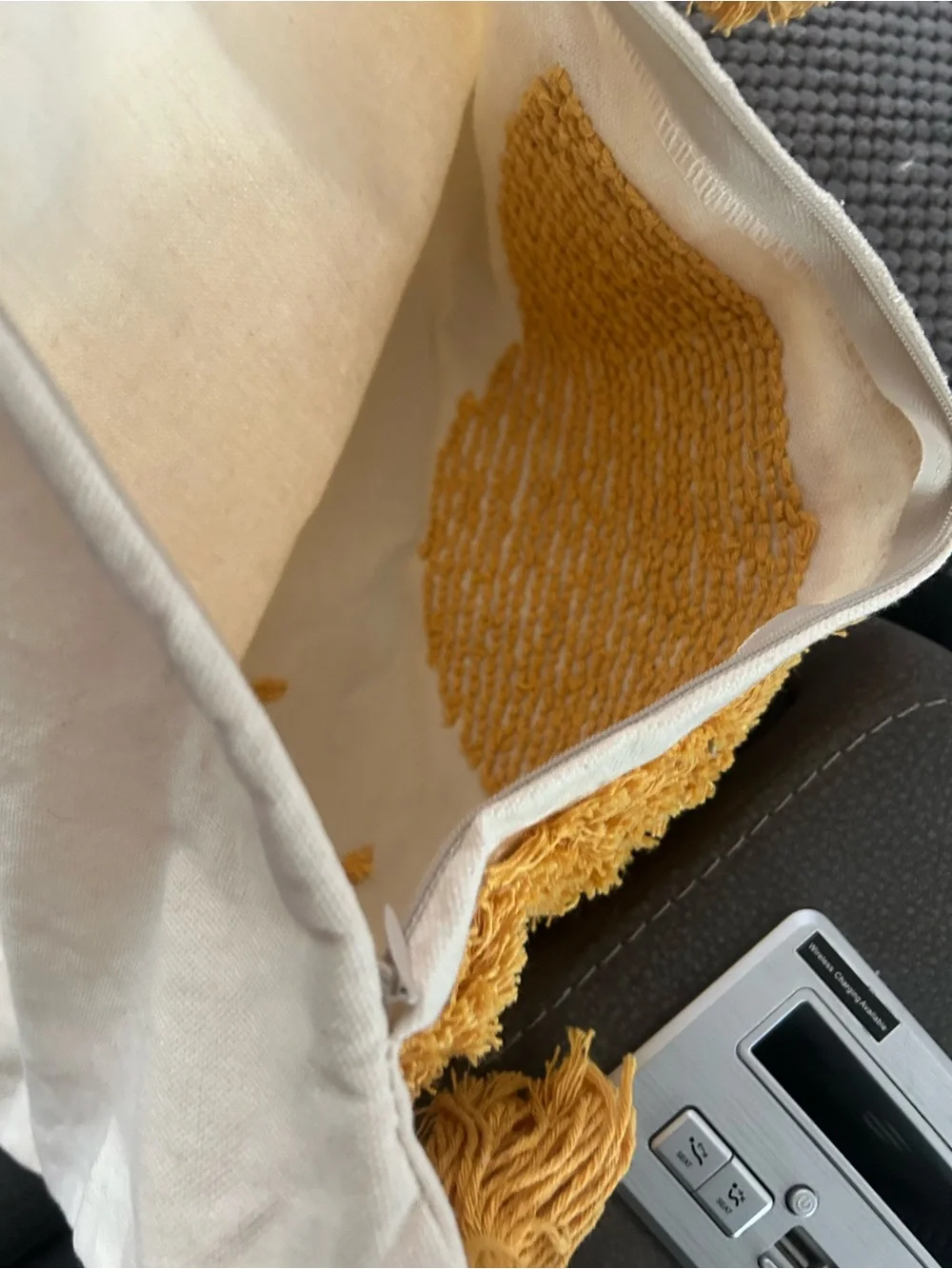 Mustard Sunburst Chenille Accent Pillow Cover - Unbranded